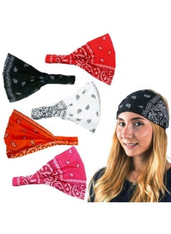 CoverYourHair Bandana Headband-Paisley Bandana Headband Wrap- 5 PC Wide Headbands-Christmas Gifts by CoverYourHair  - Image 1