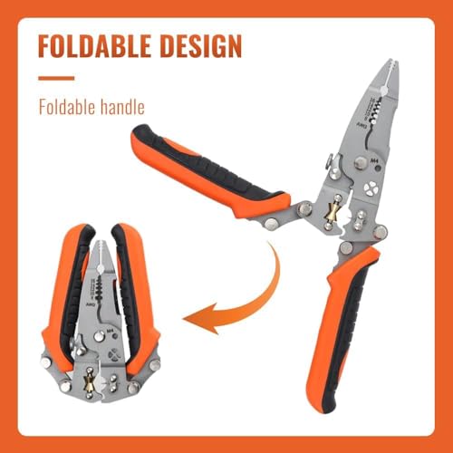 HVG TRADERS 12-in-1 Multifunctional Wire Stripper and Cutter, Professional Electrician Tool for Stripping, Crimping, & Twisting, Heavy Duty Cable Pliers with Screw Shearer and Comfortable Grip - Image 3