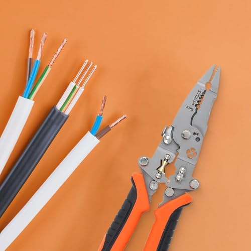 HVG TRADERS 12-in-1 Multifunctional Wire Stripper and Cutter, Professional Electrician Tool for Stripping, Crimping, & Twisting, Heavy Duty Cable Pliers with Screw Shearer and Comfortable Grip - Image 2