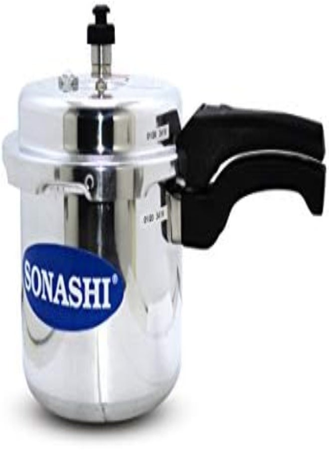 AKDC Sonashi Spc-230 Pressure Cooker – Heavy-Base Aluminium Pressure Cooker With Whistling Weight Valve, Extra Strong Lugs, Mirror Polish, Home Appliances  - Image 3