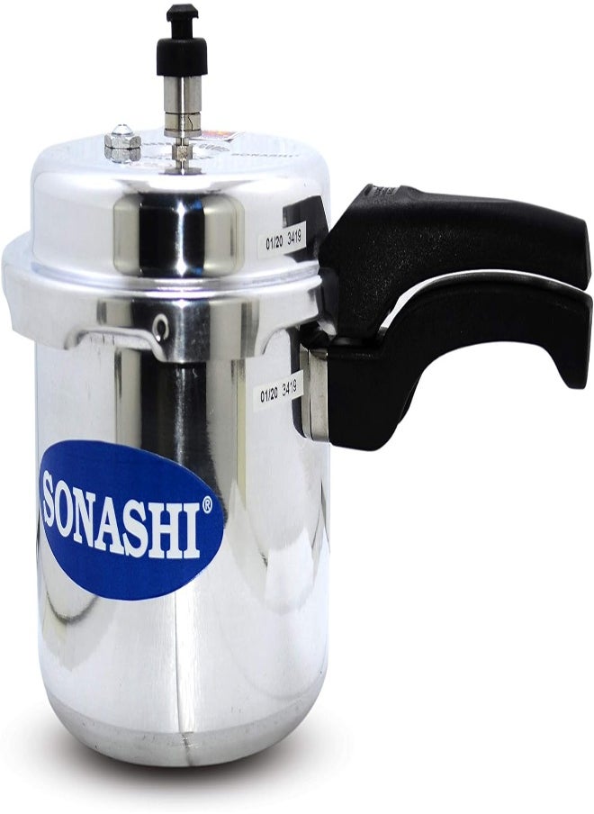 AKDC Sonashi Spc-230 Pressure Cooker – Heavy-Base Aluminium Pressure Cooker With Whistling Weight Valve, Extra Strong Lugs, Mirror Polish, Home Appliances  - Image 2
