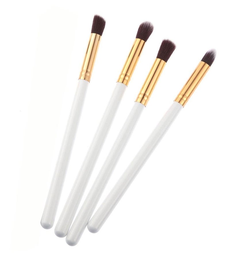 Gugzy 4 pcs Pro Makeup Cosmetic Tool Eye Shadow Foundation Blending Brush White Gold - Image 3