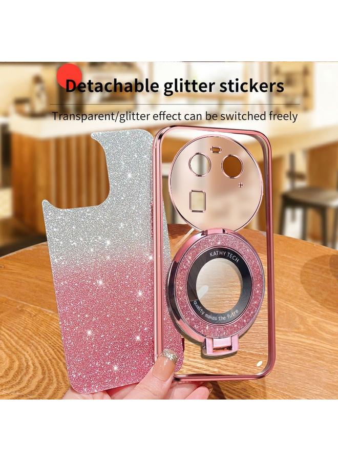 S-TOP Case For OPPO Find X6 Plated Gradient Glitter Round Holder TPU Phone Case - Image 4