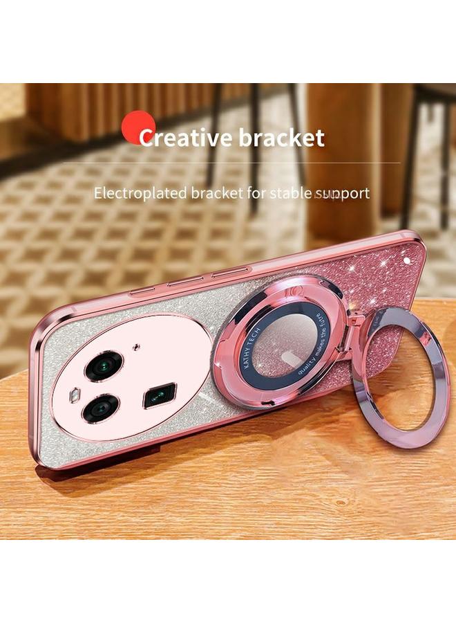 S-TOP Case For OPPO Find X6 Plated Gradient Glitter Round Holder TPU Phone Case - Image 5
