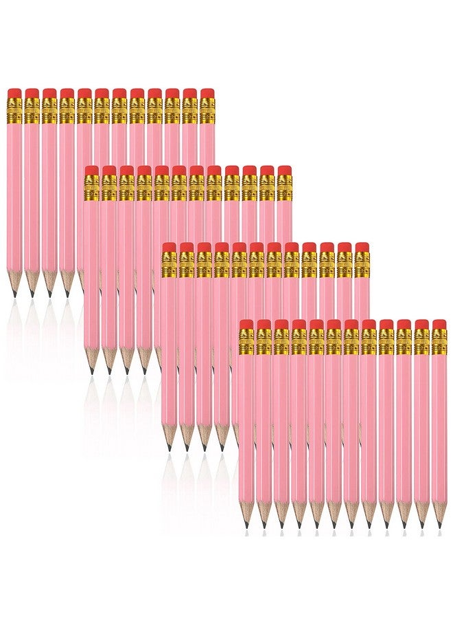Zonon 48 Pieces Golf Pencils Half Pencils With Eraser Wedding Mini Pencils Short Small Pencils For Kids Bridal Shower School Office Writing Drawing Pocket (Pink) - Image 1