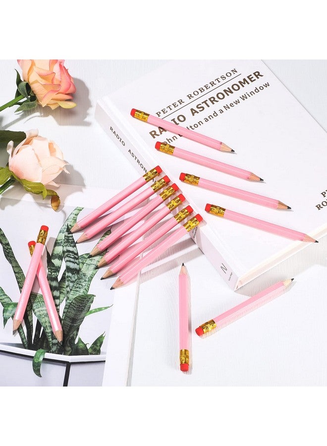 Zonon 48 Pieces Golf Pencils Half Pencils With Eraser Wedding Mini Pencils Short Small Pencils For Kids Bridal Shower School Office Writing Drawing Pocket (Pink) - Image 5