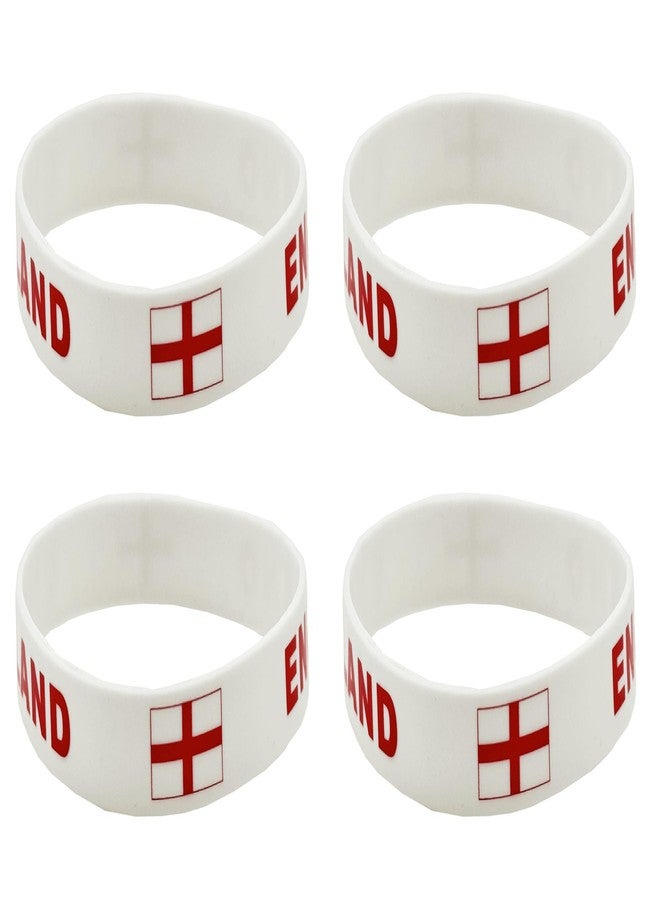 LLBFHH 4 Pcs England Country Flag Rubber Bracelets, National Flag Silicone Bracelet, Rubber Wristbands Patriotic Decorations Gift - Image 1
