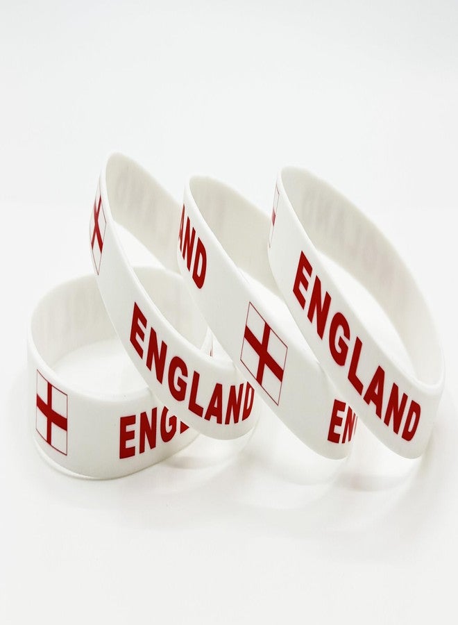 LLBFHH 4 Pcs England Country Flag Rubber Bracelets, National Flag Silicone Bracelet, Rubber Wristbands Patriotic Decorations Gift - Image 2