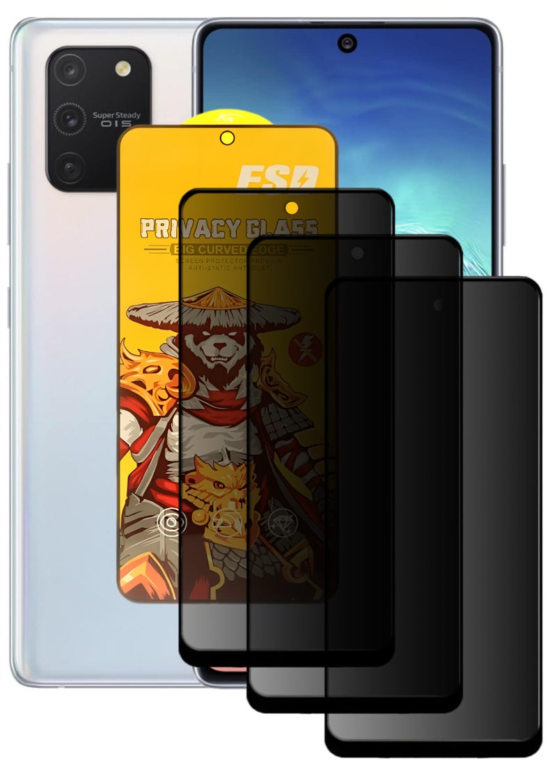 ESD 3 Pieces Tempered Dustproof Privacy Glass Screen Protector Compatible For Samsung Galaxy S10 Lite - Image 1