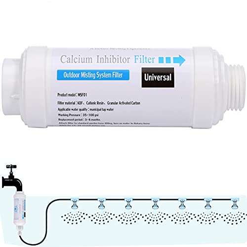 Mornajina Calcium Inhibitor Filter, Outdoor Misting System Protector for Mist Nozzle, Preventing Scale Buildup from Clogging Up - Image 1