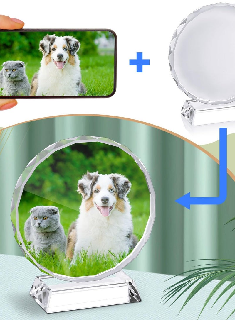 6 قطع قماش كريستالي للتسامي، إطار صور مزخرف لنقل الحراري، إطار صورة كريستالي لحامل عرض DIY، تذكار، تصميم مخصص (دائري، 4 × 4 بوصة) - Image 5