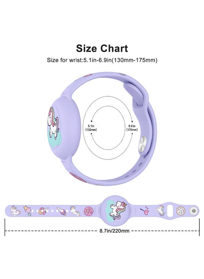 Kids Watchband Compatible with Apple Airtag, Silicone Bracelet Protective Case for AirTag, Anti-Lost Adjustable Wristband for AirTags, GPS Wristlet Protective Cover for Child/Toddlers - Image 2