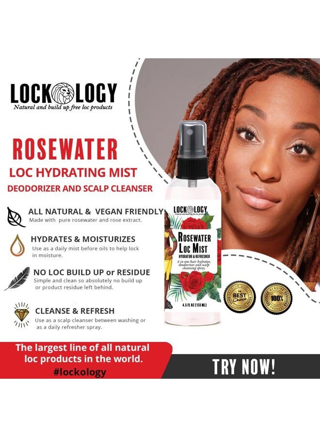 Lockology Rose Water for Locs; Rosewater for Hair Spray, Natural Hair and Loc Refresher Moisturizer; Products for Locs - Image 2