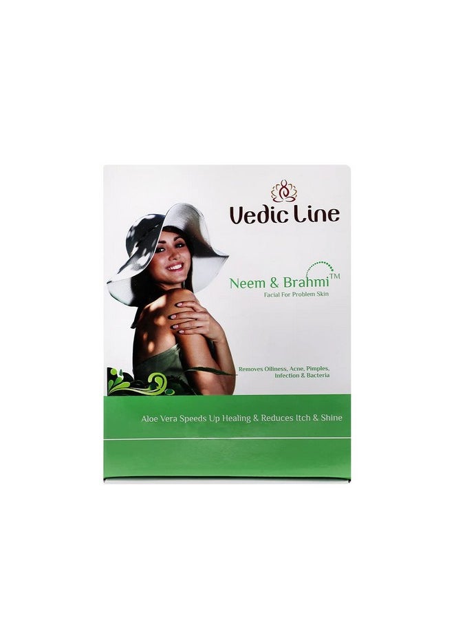 Vedic Line Neem & Brahmi Facial Kit, For Reduce Dark Spots, Acne With Aloe Vera, Embellica & Vitamin C Gives Healthy And Glowing Skin, 620Ml  - Image 1