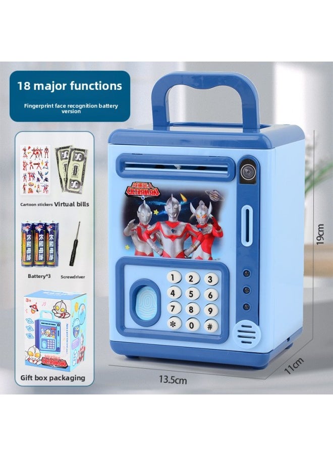 null - Creative Ultraman Piggy Bank Large Capacity Children Can't Break, Only Can't Get In Boy Piggy Bank Can't Break, Anti-fall-Color:Otlan-fingerprint + Face + Children's Song Story/music-Size:Battery Version - Image 1