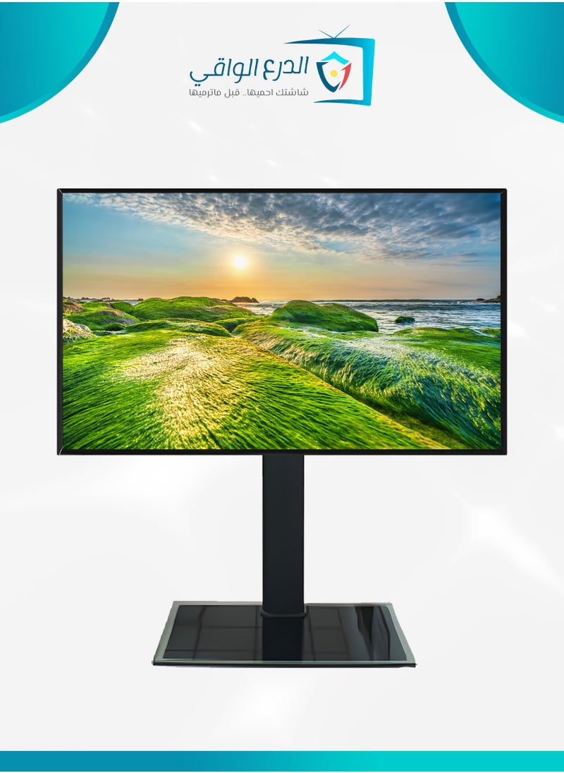 AL DARRA  AL WAQI - TV table stand for medium and large screens, model FS-802, suitable for 32 to 65 inches LCD, LED, OLED, and 4K displays. Tabletop screen holder with adjustable viewing angles, ensuring safety and supporting up to 35 kg. - Image 1