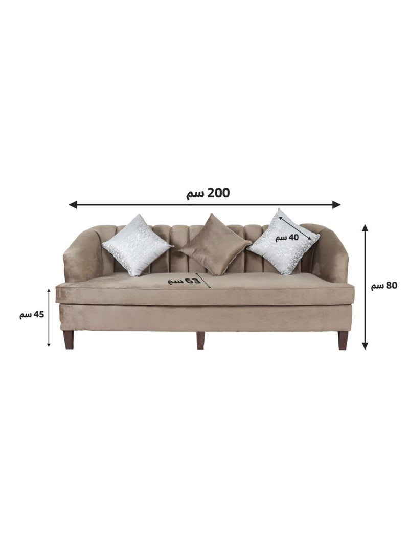 HOMEVEO Elegant and comfortable living room set with luxurious design 2 pieces - 4 seats - 3-person sofa - single chair brown 200x63x80 cm  - Image 5