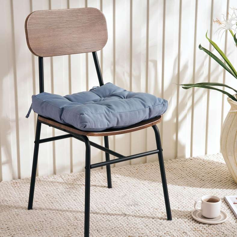 Trevor Textured Chairpad 40x40+3cm - Light Blue