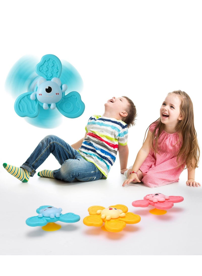 Y&D - Suction Cup Spinner Toys Baby Sensory Spinning Top Bath Toy (3Pcs) - Image 1