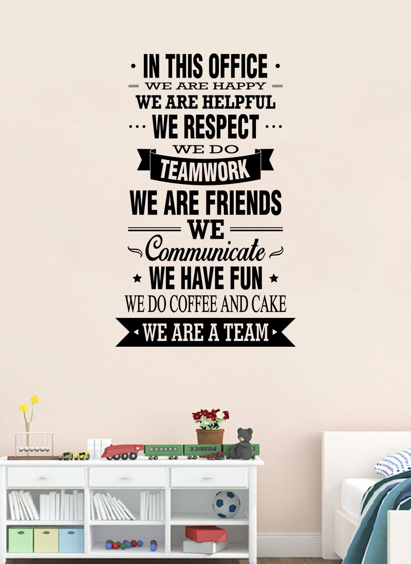 Spoil Your Wall In This Office We Are Happy Quote  Wall Decal - Wall Arts Home Décor - Wall Sticker, 50x80 cm by Spoil Your Wall  - Image 1