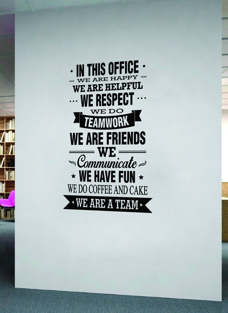 Spoil Your Wall In This Office We Are Happy Quote  Wall Decal - Wall Arts Home Décor - Wall Sticker, 50x80 cm by Spoil Your Wall  - Image 2
