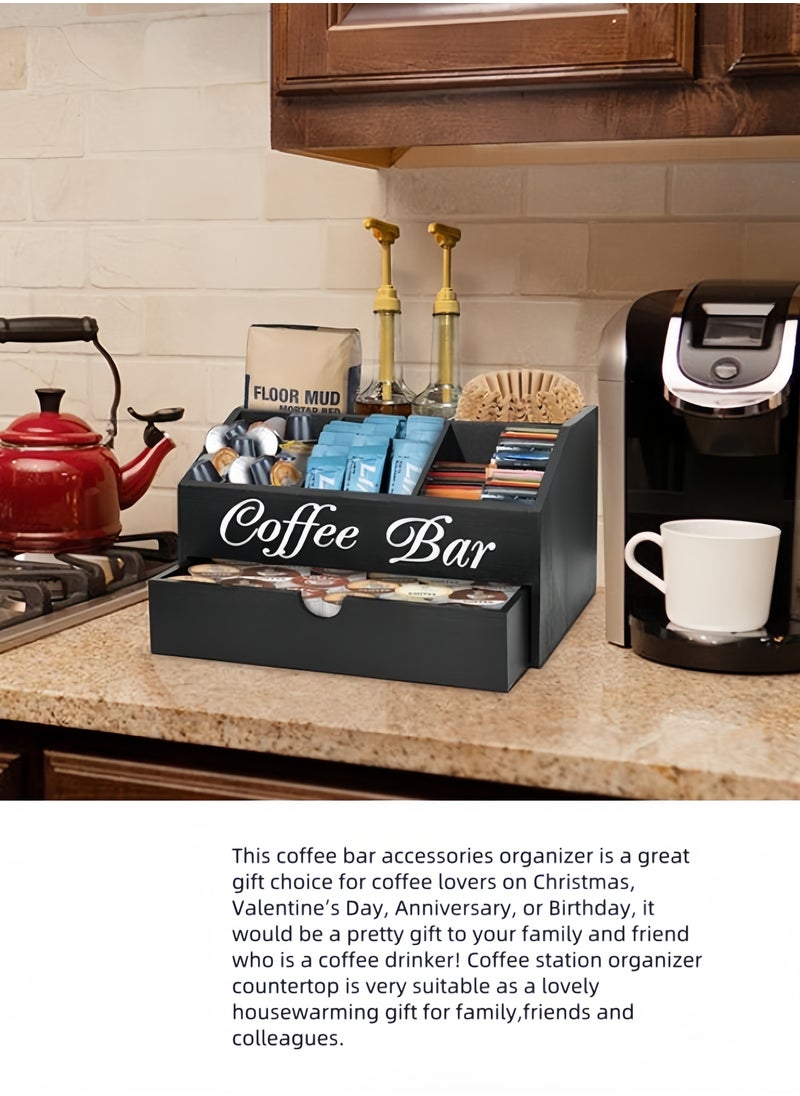 Coffee Bar Organizer Countertop, Wooden Coffee Bar Accessories Organizer With Drawer, Coffee Station Organizer Coffee Pods Holder Storage Basket, Farmhouse Coffee and Tea Condiment Organizer Station - pzsku/ZE30B900DE7E744CDB1F9Z/45/_/1721724084/aca60b88-022f-447d-9ac6-26d20073ccf2