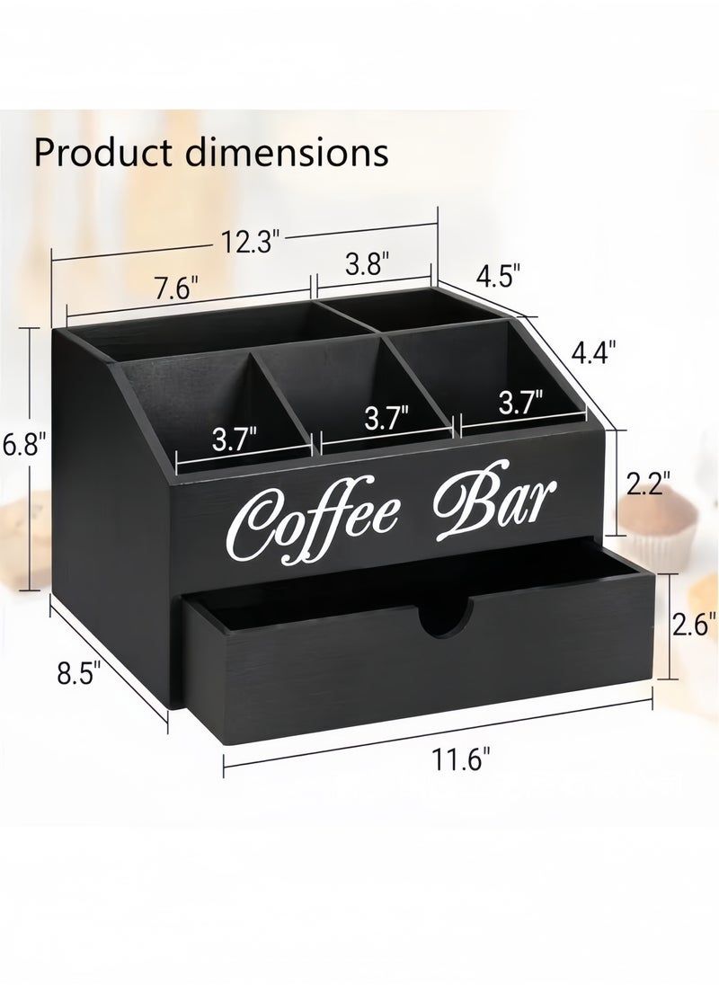 Coffee Bar Organizer Countertop, Wooden Coffee Bar Accessories Organizer With Drawer, Coffee Station Organizer Coffee Pods Holder Storage Basket, Farmhouse Coffee and Tea Condiment Organizer Station - pzsku/ZE30B900DE7E744CDB1F9Z/45/_/1721724084/b4bf15b9-91b4-47fd-ade0-54a39f519b22