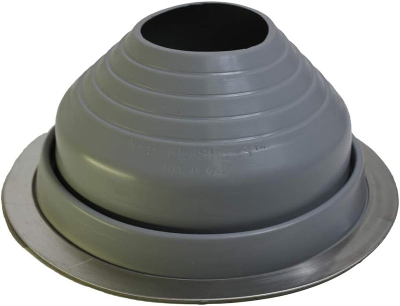 Flashers #5 Grey EPDM Round Flexible Roof Jack Pipe Boot Metal Roofing Pipe Flashing (Pipe OD 4-1/4" to 7-1/2") - 100% Made in The USA - Image 1