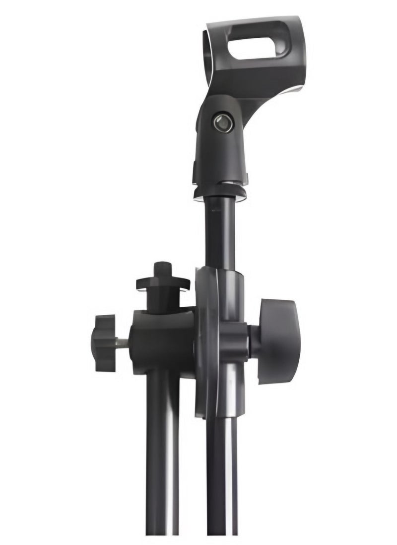 Adjustable Dual Microphone Stand Tripod Mic Stand Holder with Boom Arm & 2x Mic Clips