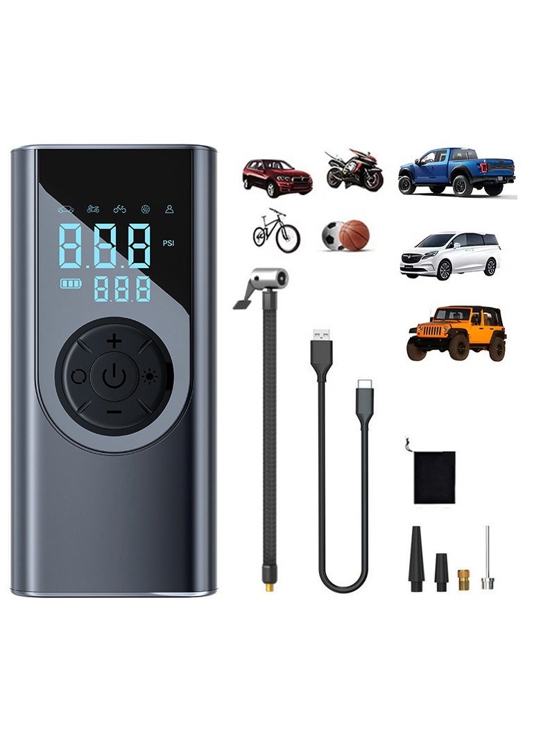 Digital Car Tyre Inflator Air Compressor with Auto Stop and LED Light 12V Fast Portable Air Pump for Car Bicycle Motorcycle Ball Air Mattress - Image 1