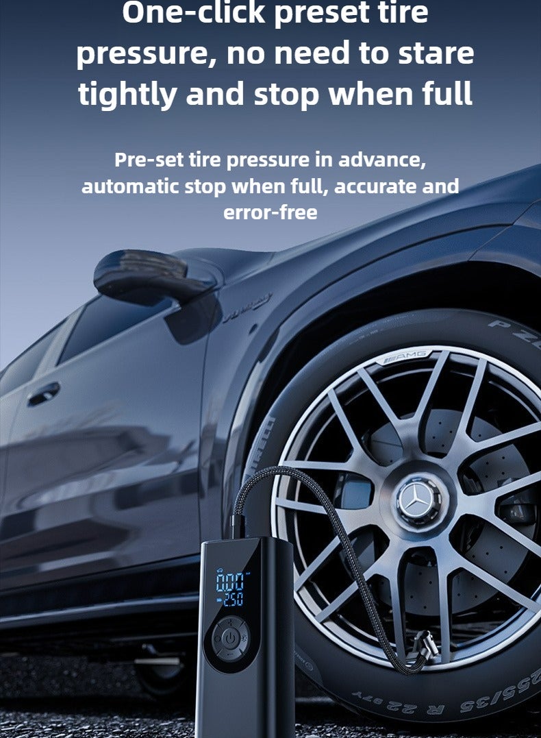 Digital Car Tyre Inflator Air Compressor with Auto Stop and LED Light 12V Fast Portable Air Pump for Car Bicycle Motorcycle Ball Air Mattress - Image 3