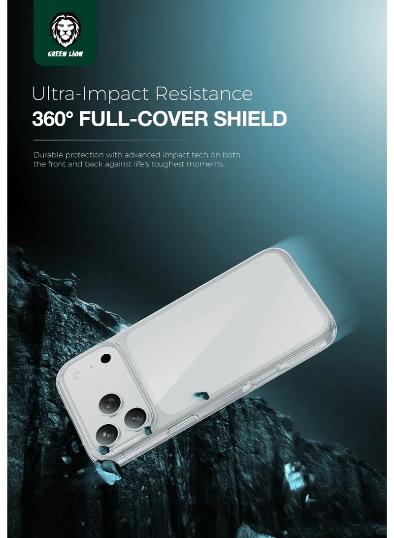 جرين ليون حماية رباعية للخصوصية 4 في 1 لهاتف iPhone 17 Pro Max  / زجاج ثلاثي الأبعاد لخصوصية الحيوانات الأليفة / جراب مضاد للصدمات / غشاء خلفي نانو / واقي للكاميرا / حماية 360 درجة - الخصوصية - Image 4