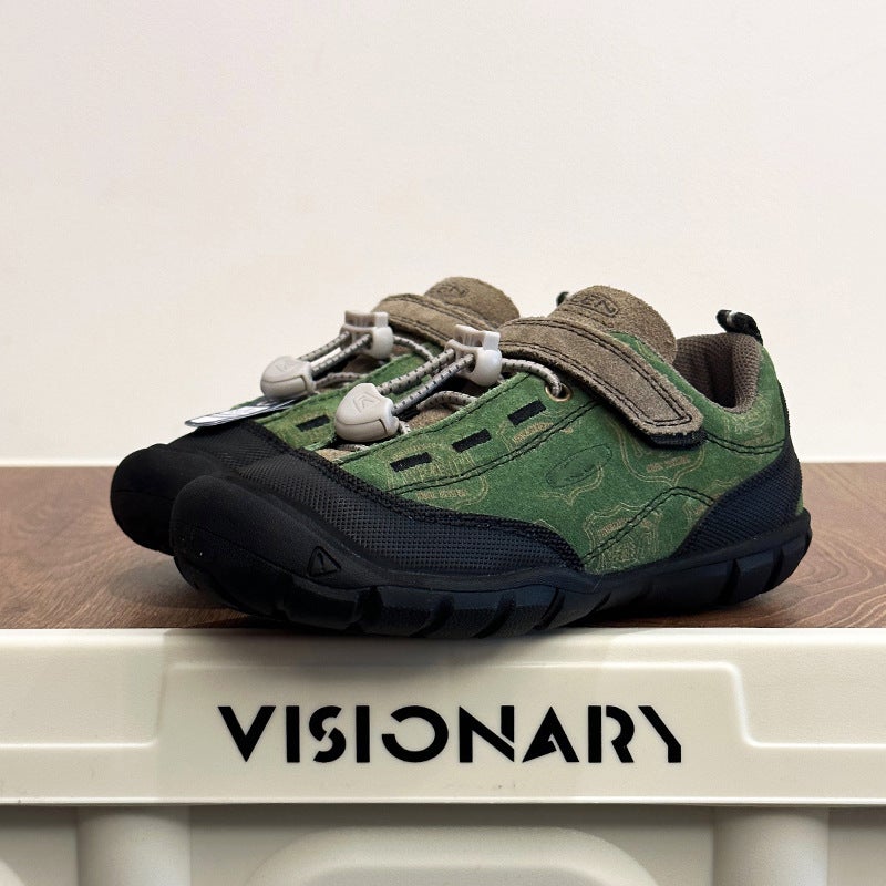 Jasper New Spring Outdoor Hiking Shoes Anti-Velvet Cowhide Casual Sneaker Boys Girls Middle School Children - Image 1