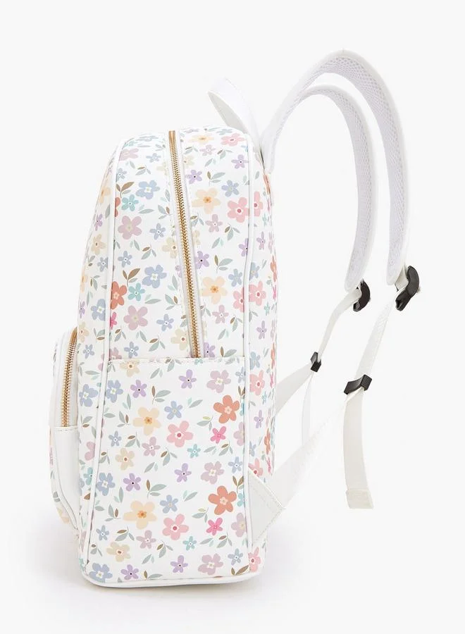 Missy MULTICOLOUR Floral Print Backpack With Padded Shoulder Pads for Women | Best Price UAE