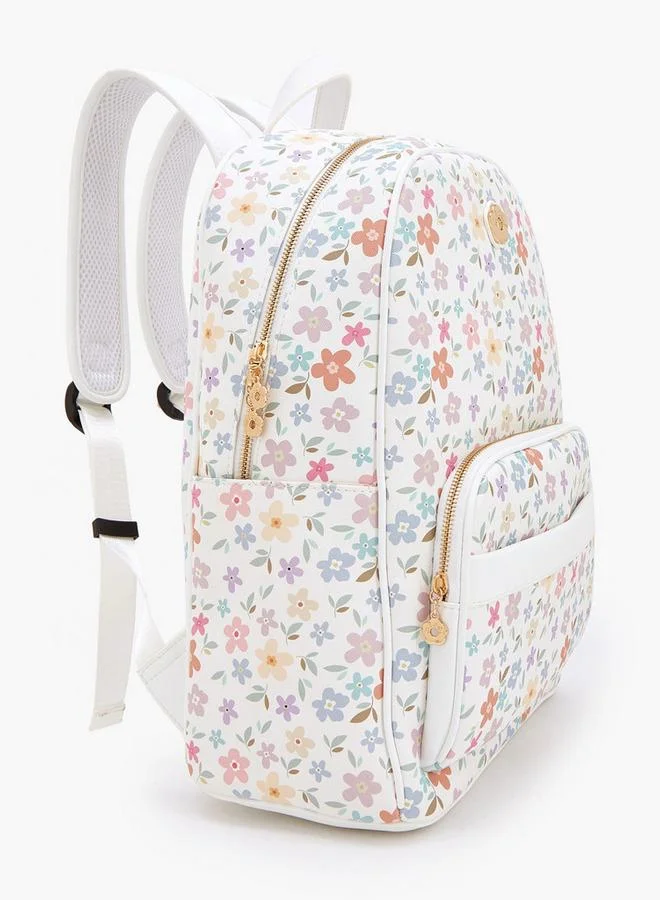 Missy MULTICOLOUR Floral Print Backpack With Padded Shoulder Pads for Women | Best Price UAE