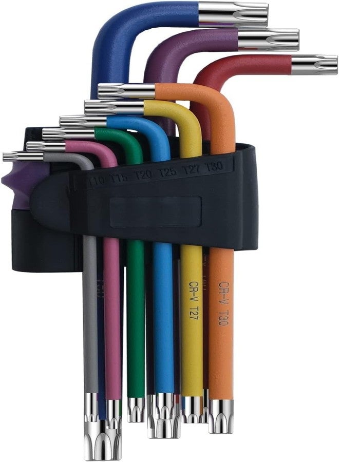TOOGOND 9 Pc Hex Key Allen Wrench Set, Torx TRX Star Coloured Wrench Set T10, T15, T20, T25, T27, T30, T40, T45, T50 for Furniture Assembly, Bicycle Maintenance, Household DIY - Image 1