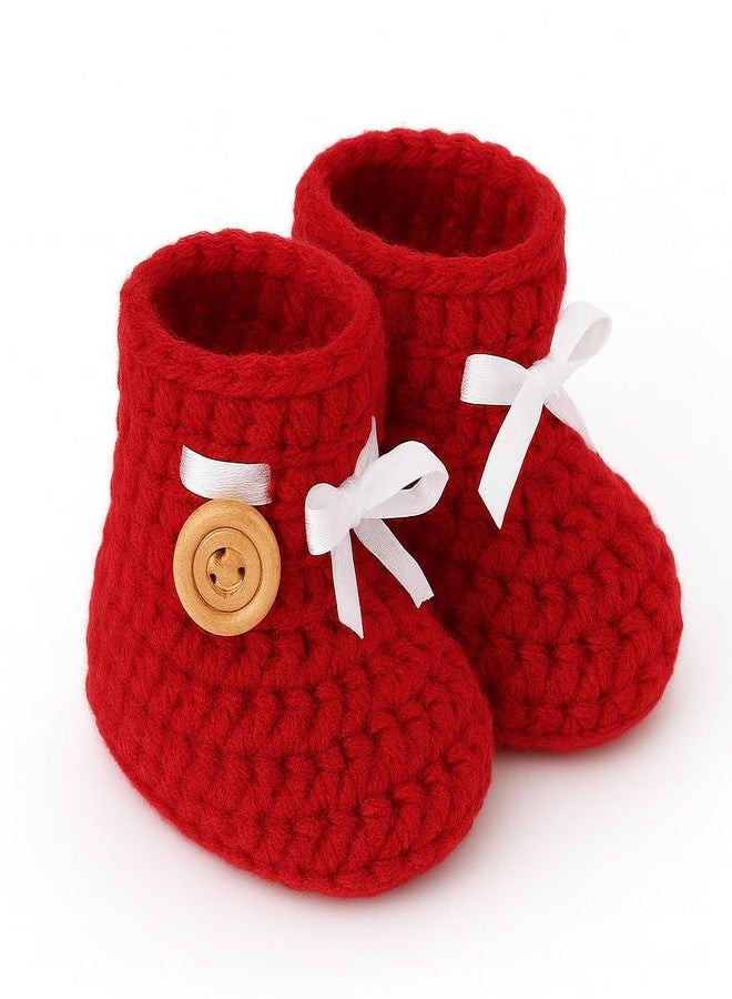 Dharmnirdosh Baby Boys & Baby Girls Woolen Socks comfortable Durable Ankle Socks (IN, Age, 0 Months, 6 Months, 2, Maroon & White) - Image 2