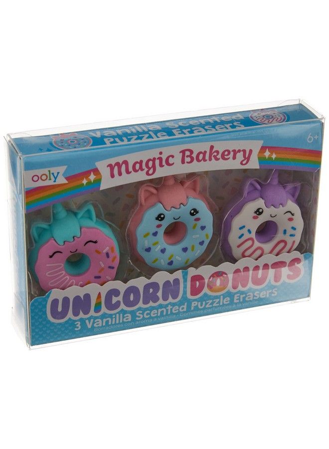 Ooly Magic Bakery Unicorn Donuts Vanilla Scented Erasers Set Of 3 - Image 1