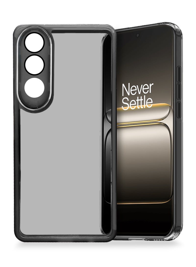 دبليو تيك غطاء خلفي أنيق من السيليكون الشفاف الناعم TPU لحماية عدسة الكاميرا لجهاز OnePlus Nord 5 5G 2025، رقيق جداً مع محيط الكاميرا المطلي بالكهرباء - أسود - Image 1