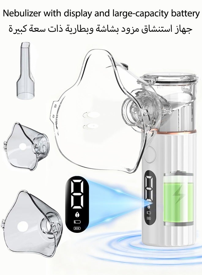 KKV Ultrasonic Inhaler Mesh Nebulizer,Portable Steam Inhaler Atomizer, smart digital display e-atomizer features three adjustable power levels, is portable, rechargeable, and quiet, making it suitable for children、 travel and home use. - Image 1