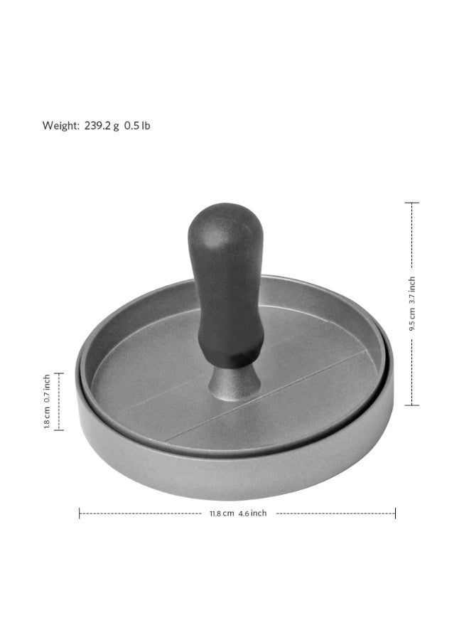 Food Grade Stainless Steel Burger Press, Patty Press with ABS Handle, Non-Stick Hamburger Press, 11.5 cm, 50 Sheets of Patty Papers Included  - Image 3
