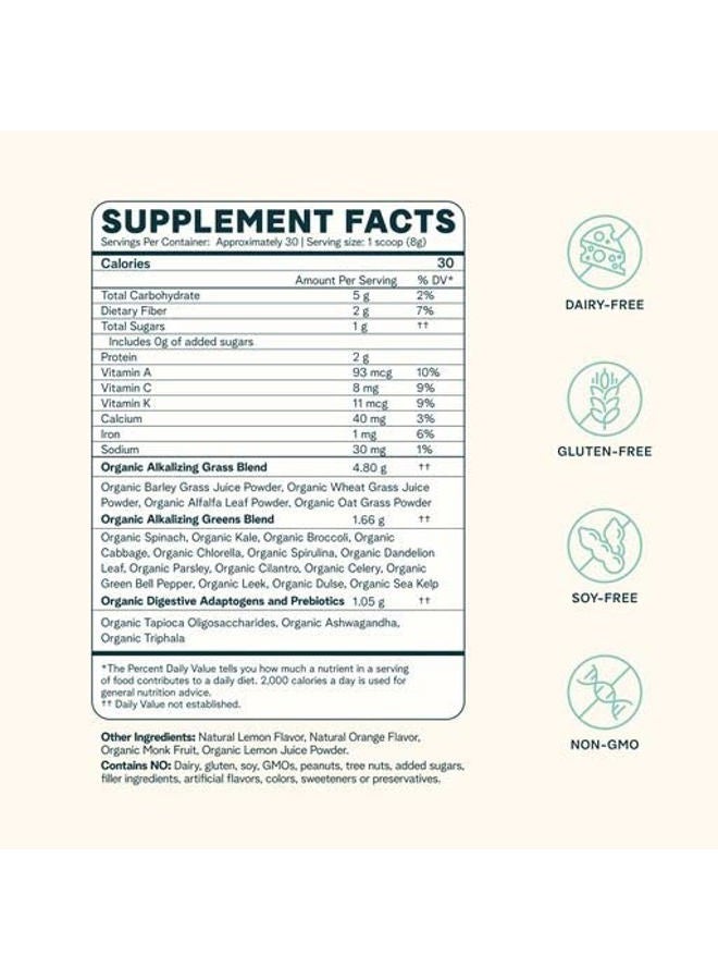 Ora Organic مسحوق الخضار - نباتي، خالي من الغلوتين، مشروب سوبر خضار عضوي للطاقة وإزالة السموم | مضادات الأكسدة والأعشاب التكيفية | مزيج من أكثر من 20 نوع من الخضار السوبر - نكهة الحمضيات، 30 حصة - Image 5