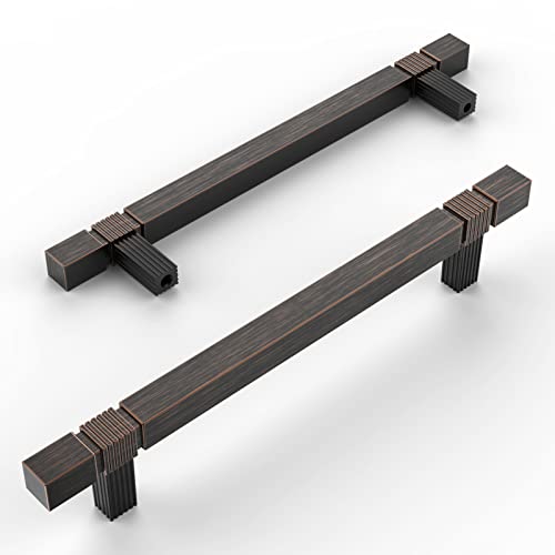 Amerdeco 10 Pack Oil Rubbed Bronze Kitchen Cabinet Pulls 5 Inch Hole Centers Cabinet Hardware Kitchen Handles for Cabinets Cupboard Handles Drawer Pulls T Bar ZH0021 - Image 1