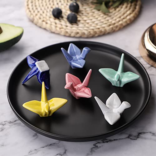 Calicage 12 Pack Ceramic Chopstick Rest Porcelain Chopstick Holder for Spoon Chopsticks Knife Tableware Origami Crane - Image 5