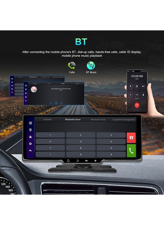 شو وو - ستيريو سيارة لاسلكي مقاس 10.26 بوصة مع كاميرا رؤية خلفية Apple Carplay وAndroid Auto، شاشة محمولة تعمل باللمس للسيارة، نظام ملاحة GPS للسيارة، أجهزة استقبال صوت السيارة مع وصلة مرآة، بلوتوث، FM، Siri - Image 1