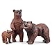 DOYIFun Pack of 3 Grizzly Bear Figures Toy Forest Bear Animal Figurines Set Cake Topper Woodland Animal Party Supplies Baby Shower Brown Bear Home Office Decoration - Image 2