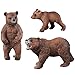 DOYIFun Pack of 3 Grizzly Bear Figures Toy Forest Bear Animal Figurines Set Cake Topper Woodland Animal Party Supplies Baby Shower Brown Bear Home Office Decoration - Image 4