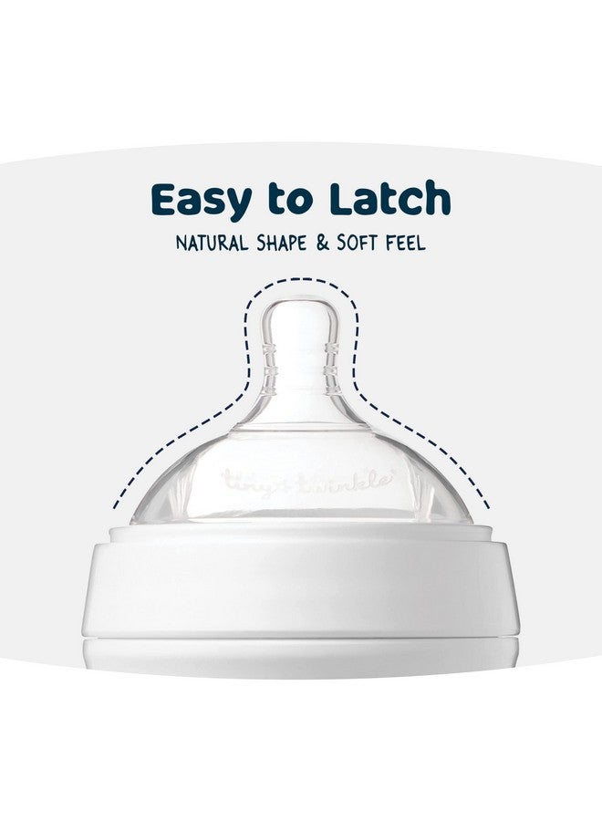 Tiny Twinkle Silicone Baby Bottle With Comfort Grip And Soft Flexible Nipple - Squeezably Soft Baby Bottles For Newborn And Up (White, 6 Ounce) - Image 2