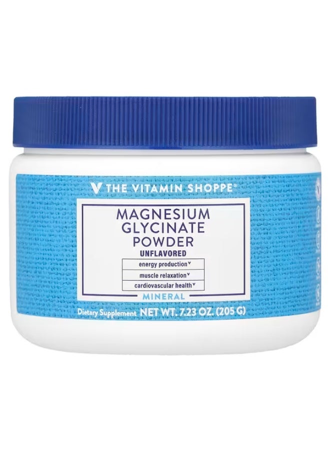 ذا فيتامين شوب متجر الفيتامينات، مسحوق جليسينات المغنيسيوم، بدون نكهة، 7.23 أونصة (205 جم)