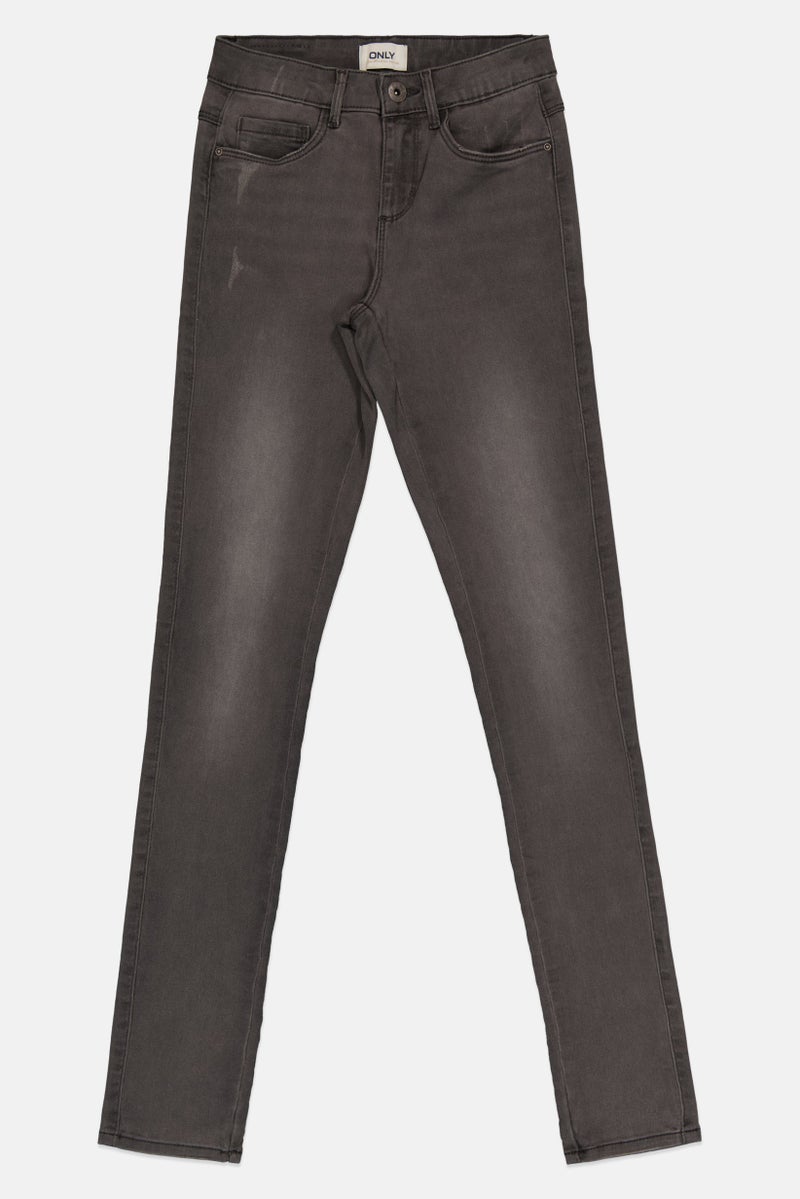 ONLY Women Skinny Fit 32 Inseam Regular Waist Solid Stretchable Jeans, Grey - Image 3